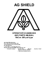 Предварительный просмотр 1 страницы AG SHIELD ReCon 200 Operator’S Handbook And Parts Manual