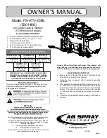 AG SPRAY FS-ATV-25BL Owner'S Manual preview