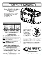 AG SPRAY GOLD25 Owner'S Manual preview