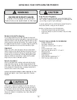 Предварительный просмотр 3 страницы AGA marvel M60CFWR-SS Installation, Operation And Maintenance Instructions