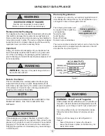 Preview for 3 page of AGA marvel MP24WSG0 Installation, Operation And Maintenance Instructions