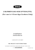 Предварительный просмотр 1 страницы AGA FFD Installation Instructions Manual