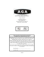 AGA VENTILATION HOOD Instruction & Installation Manual preview