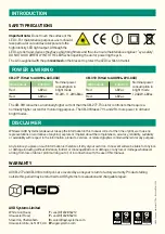 Предварительный просмотр 4 страницы AGD 924R SA-146 Product Manual