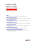 Предварительный просмотр 1 страницы AGFA DuoScan T2500 Owner'S Manual