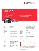 Preview for 2 page of AgfaPhoto Compact 104 Specifications