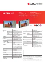 Предварительный просмотр 2 страницы AgfaPhoto Optima 147 Specifications