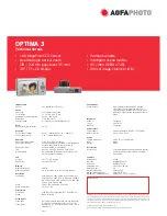 Предварительный просмотр 2 страницы AgfaPhoto OPTIMA 3 Specifications