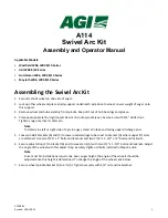 Предварительный просмотр 1 страницы AGI A114 Assembly And Operators Manual