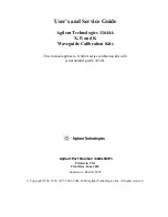 Preview for 1 page of Agilent Technologies 11644A Series User'S And Service Manual