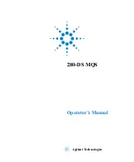 Agilent Technologies 280-DS MQS Operator'S Manual предпросмотр