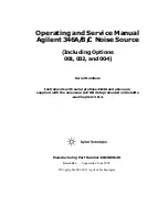 Preview for 1 page of Agilent Technologies 346A Operating And Service Manual