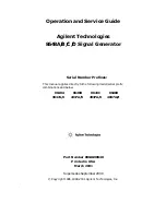 Preview for 1 page of Agilent Technologies 3847A Operation And Service Manual