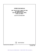 Preview for 2 page of Agilent Technologies 47513-7 Operating Manual