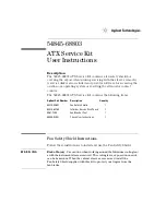 Предварительный просмотр 1 страницы Agilent Technologies 54845-68803 User Instructions