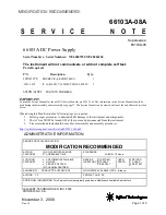 Agilent Technologies 66102A Service Manual предпросмотр