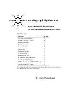 Предварительный просмотр 1 страницы Agilent Technologies 6850 Series II Installing A Split/Splitless Inlet