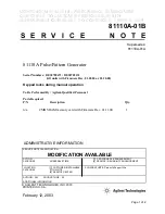 Agilent Technologies 81110A Service Note preview