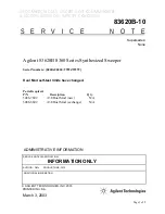 Agilent Technologies 83620B 8360 Series Service Note preview