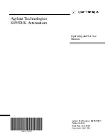 Preview for 1 page of Agilent Technologies 8495D Operating And Service Manual