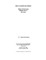 Preview for 1 page of Agilent Technologies 85025A User'S And Service Manual