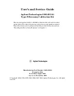 Agilent Technologies 85054D User'S And Service Manual предпросмотр