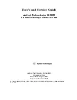 Предварительный просмотр 1 страницы Agilent Technologies 85056D User'S And Service Manual