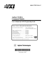 Preview for 1 page of Agilent Technologies E1406A User'S Manual And Scpi Programming Manual