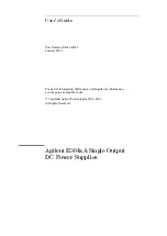 Preview for 1 page of Agilent Technologies E364 A Series User Manual