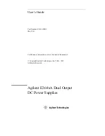 Agilent Technologies E3646A User Manual предпросмотр