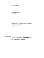 Preview for 1 page of Agilent Technologies E364XA Series User Manual