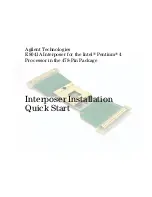 Preview for 1 page of Agilent Technologies E8041A Interposer Installation, Quick Start