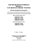 Agilent Technologies ESA-E E4401B User'S/Programmer'S Reference preview