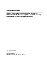 Preview for 1 page of Agilent Technologies ESG series Installation Manual