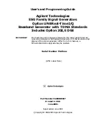 Предварительный просмотр 1 страницы Agilent Technologies ESG series User And Programming Manual