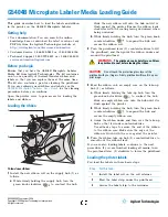 Предварительный просмотр 1 страницы Agilent Technologies G5404B Media Loading Manual