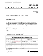 Agilent Technologies N5769A Service Note preview