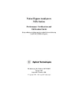 Agilent Technologies NFA Series Performance Verification And Calibration Manual preview