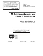 Agilent Technologies Varian CP-8400 Operator'S Manual предпросмотр