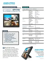 Предварительный просмотр 1 страницы Agnpro EP-17AV Specifications