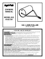 Предварительный просмотр 1 страницы Agri-Fab H.D. Lawn Roller 45-01791 Owner'S Manual