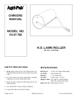 Agri-Fab H.D. Lawn Roller 45-01792 Owner'S Manual предпросмотр