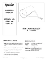 Agri-Fab H.D. Lawn Roller 45-02163 Owner'S Manual предпросмотр