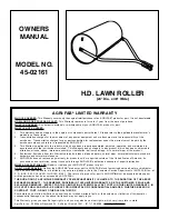 Предварительный просмотр 1 страницы Agri-Fab H.D. Lawn Roller 45-02164 Owner'S Manual