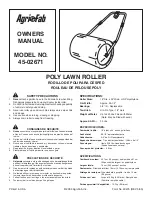 Agri-Fab Poly Lawn Roller 45-02671 Owner'S Manual предпросмотр