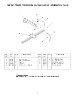 Preview for 1 page of Agri-Fab Sleeve Hitch Rock Rake 45-0366 Repair Parts