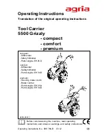 Agria 5500 GRIZZLY comfort Operating Instructions Manual preview