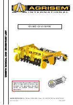 Предварительный просмотр 1 страницы Agrisem DISC-O-VIGNE User Manual And  Spare Parts List