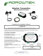 Предварительный просмотр 1 страницы Agrowtek GrowControl Weather Transmitter Operation & Installation Manual