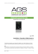 AGS PARKSAFE GAS DETECTOR Installation Operation & Maintenance preview